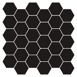 Azulejo hexagonal 50 unid. preto 30 x 30 cm poliuretano e PET