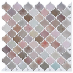 Azulejo lanturn 10 unid. bege 27 x 27 cm poliuretano e PET