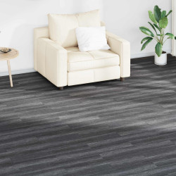 Pranchas de piso preto e branco 5,02 m² 36 unid. PVC