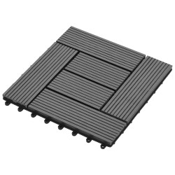Telha de deck 11 unid. cinzento 30 x 30 cm wpc