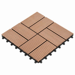 Telha de deck 11 unid. castanho 30 x 30 cm wpc