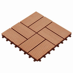 Telha de deck 11 unid. teca 30 x 30 cm wpc