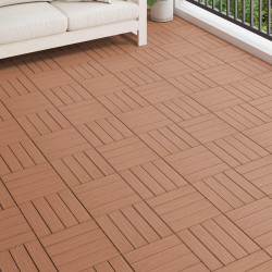 Telha de deck design 3d 11 unid. marrom claro 30 x 30 cm wpc