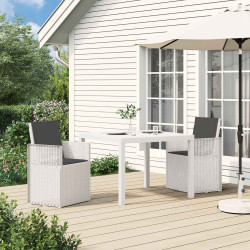 Cadeiras de jantar para jardim 2 unid. branco e antracite PP