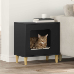 Casa para gatos preto 51 x 30 x 52 cm derivados de madeira