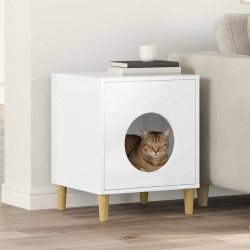 Casa para gatos branco brilhante 42,5 x 40 x 53 cm
