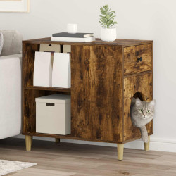 Casa para gatos carvalho defumado 72 x 42,5 x 70 cm