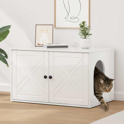 Casa para gatos branco brilhante 85 x 55 x 50,5 cm