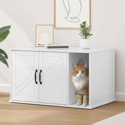 Casa para gatos branco brilhante 85 x 55 x 50,5 cm