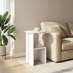 Mesa lateral branco brilhante ø 39,5 x 55 cm