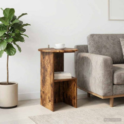Mesa lateral carvalho fumado ø 39,5 x 55 cm