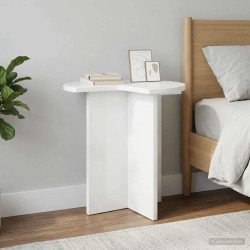 Mesa lateral branco brilhante ø 39 x 38 cm derivados de madeira