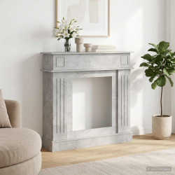 Moldura de lareira cinzento cimento 102 x 26 x 100 cm