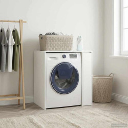 Armário para máquina de lavar com porta branco 87 x 60 x 89 cm
