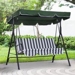 Balanço de jardim de 3 lugares cadeira de balanço com guarda-sol telhado com ângulo ajustável para terraço Varanda carga máx. 20