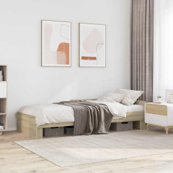 Estrutura de cama com cabeceira carvalho sonoma 80 x 200 cm