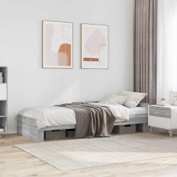 Estrutura de cama com cabeceira sonoma cinzento 80 x 200 cm