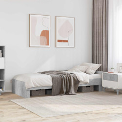 Estrutura de cama com cabeceira cinzento cimento 80 x 200 cm