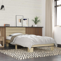 Estrutura de cama com cabeceira carvalho sonoma 80 x 200 cm