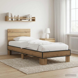 Estrutura de cama com cabeceira carvalho arttisan 80 x 200 cm