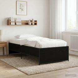 Estrutura da cama carvalho preto 80 x 200 cm