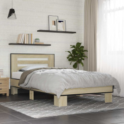 Estrutura de cama com cabeceira carvalho sonoma 80 x 200 cm