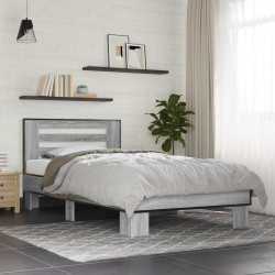 Estrutura de cama com cabeceira sonoma cinzento 80 x 200 cm
