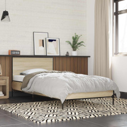 Estrutura de cama com cabeceira carvalho sonoma 80 x 200 cm