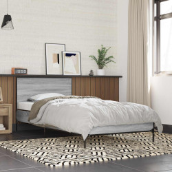 Estrutura de cama com cabeceira sonoma cinzento 80 x 200 cm