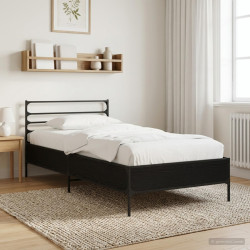 Estrutura da cama carvalho preto 80 x 200 cm