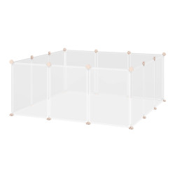 Recinto para Pequenos Animais Modular de Metal com 12 Painéis e 24 Conectores para Coelhos Porquinhos da Índia 105x105x45 cm Bra