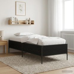 Estrutura da cama carvalho preto 80 x 200 cm