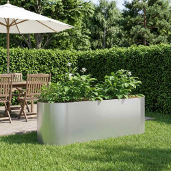 Cama de jardim elevada aço galvanizado 120 x 40 x 40 cm