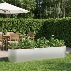 Cama de jardim elevada aço inoxidável 200 x 40 x 40 cm