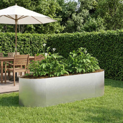 Cama de jardim elevada aço inoxidável 140 x 40 x 40 cm aço