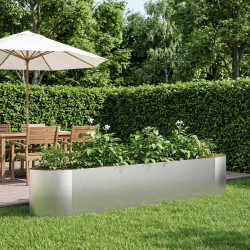 Cama de jardim elevada aço inoxidável 220 x 40 x 40 cm aço