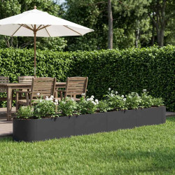 Cama de jardim elevada preto 380 x 40 x 40 cm aço