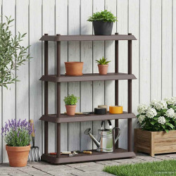 Unidade de estante 4 níveis 100 x 40 x 136,5 cm PP castanho