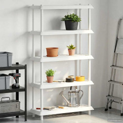Unidade de estante 5 níveis 100 x 40 x 177 cm PP branco