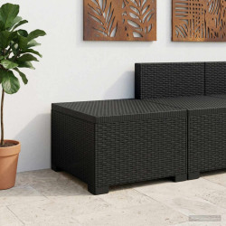 Sofá de jardim 1 lugar look rattan PP antracite
