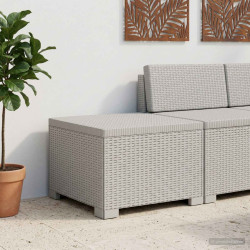 Sofá de jardim 1 lugar look rattan PP branco