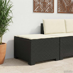 Sofá de jardim 1 lugar com almofada look rattan PP antracite