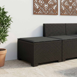 Sofá de jardim 1 lugar com almofada look rattan PP antracite