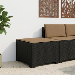 Sofá de jardim 1 lugar com almofada look rattan PP antracite
