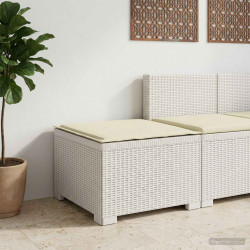 Sofá de jardim 1 lugar com almofada look rattan PP branco