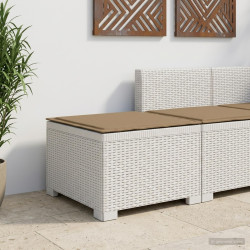 Sofá de jardim 1 lugar com almofada look rattan PP branco
