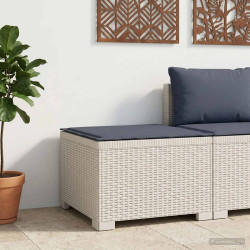 Sofá de jardim 1 lugar com almofada look rattan PP branco