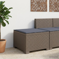 Sofá de jardim 1 lugar com almofada look rattan PP