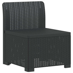 Sofá de jardim 1 lugar look rattan PP antracite