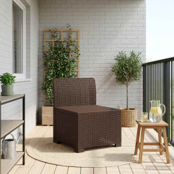 Sofá de jardim 1 lugar look rattan PP castanho